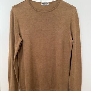 Giorgio Armani Tan Crew Neck Sweater